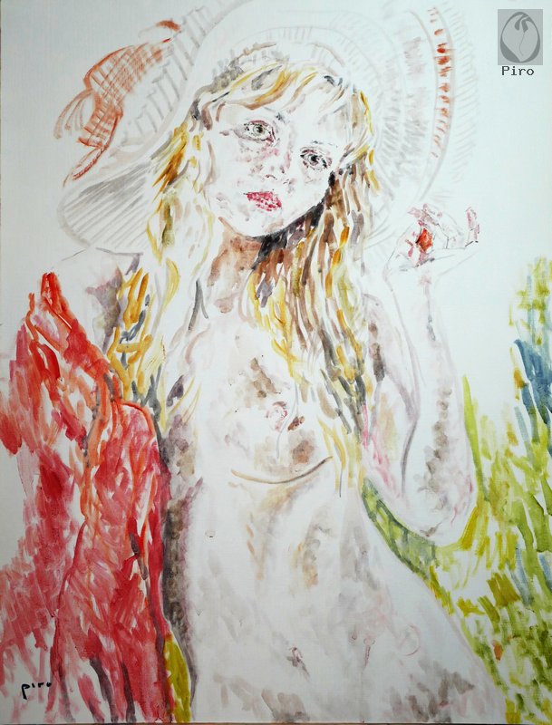 oil on paper - olio su carta di Piro